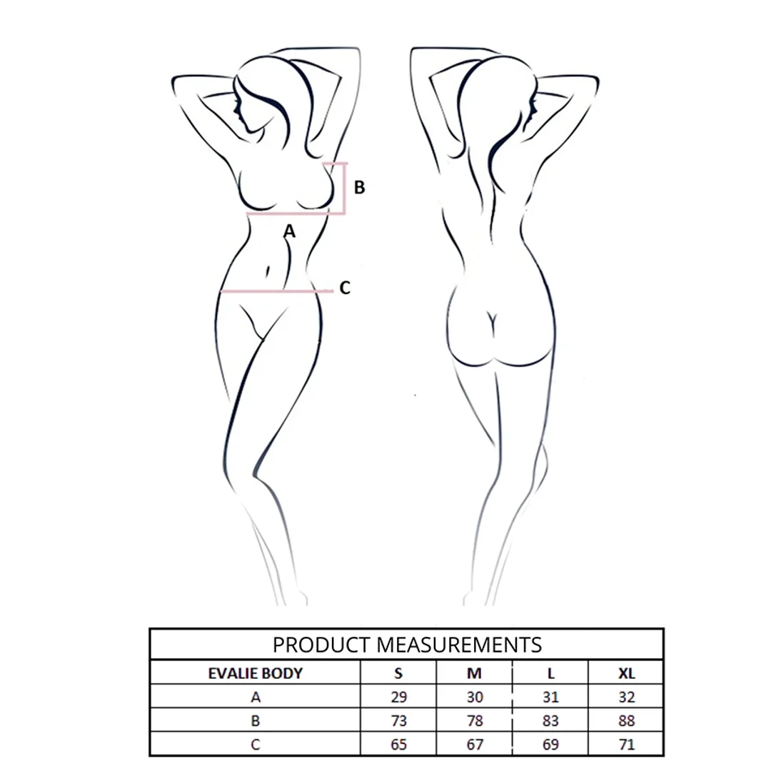 Passion Evalie Body White L/XL - Koronkowa Bielizna z Głębokim Dekoltem — zdjęcie 4