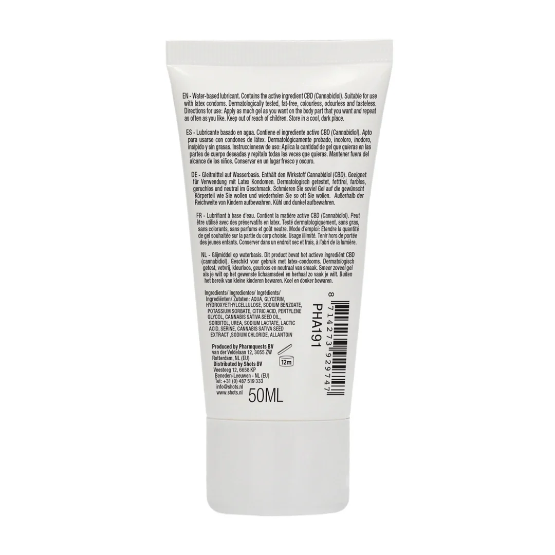 Pharmquests Shots Naturalny lubrykant wodny CBD 50ml, hipoalergiczny — zdjęcie 6