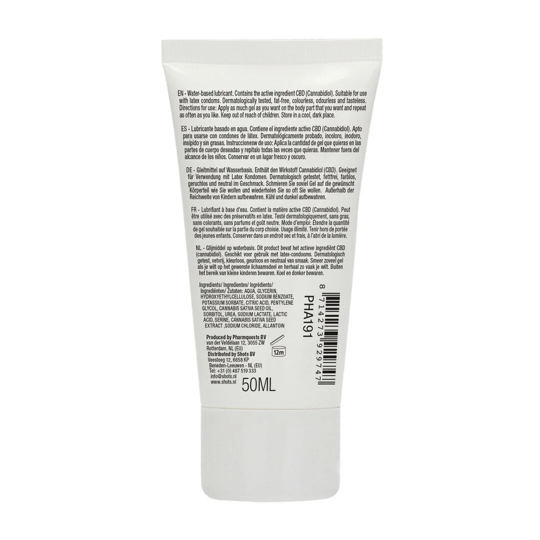 Pharmquests Shots Naturalny lubrykant wodny CBD 50ml, hipoalergiczny — zdjęcie 9