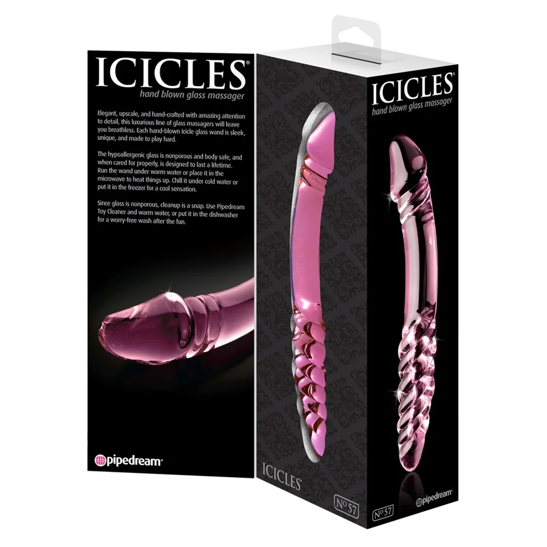 Pipedream Icicles model 24 - szklany masażer dwustronny 23 cm — zdjęcie 4