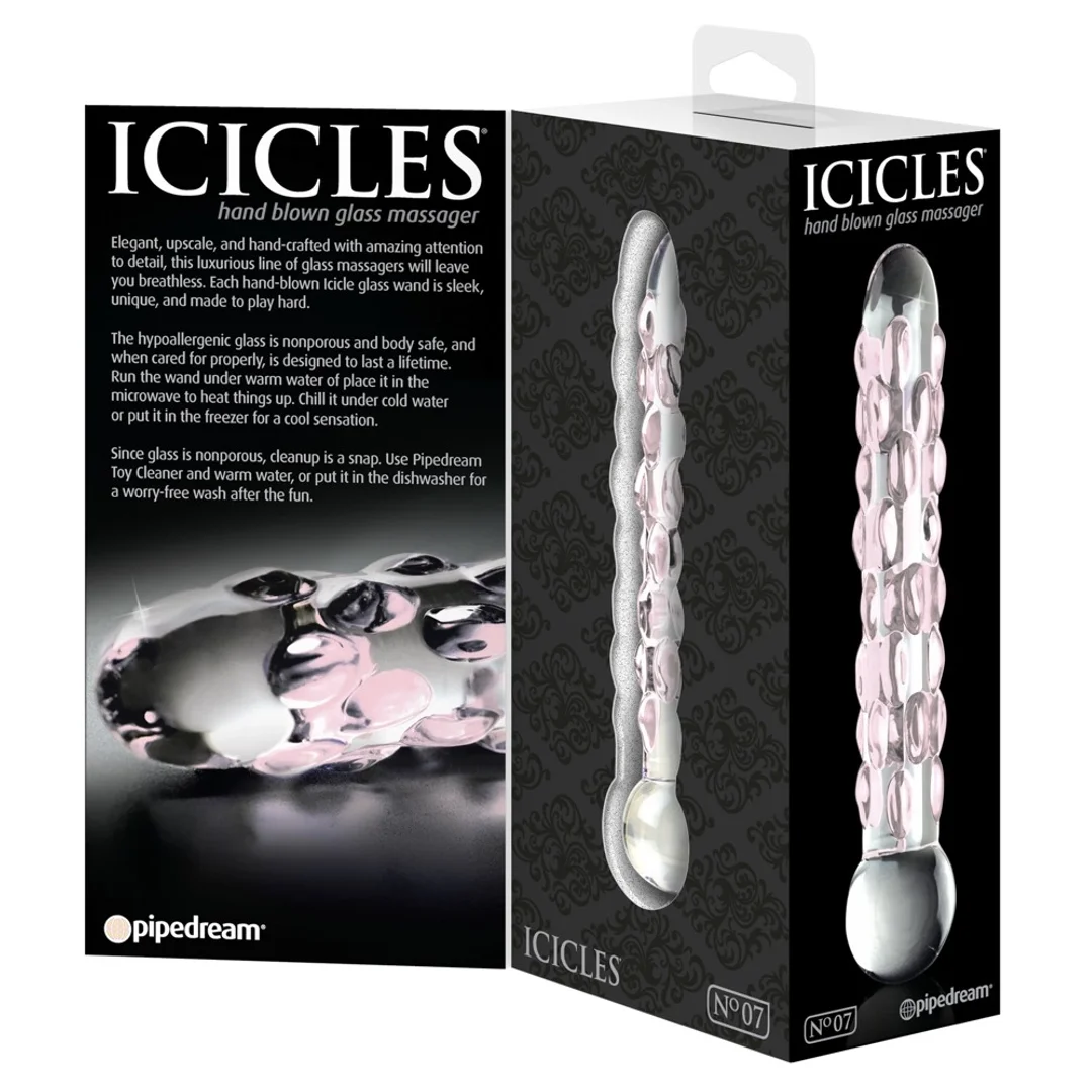 Pipedream Icicles model 24 szklany masażer z wypustkami 17,8 cm — zdjęcie 4