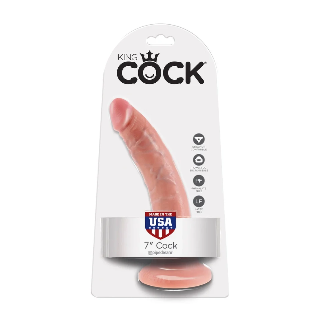 Pipedream King Cock 7 Inch Flesh - model z przyssawką, długość 17,8 cm — zdjęcie 4