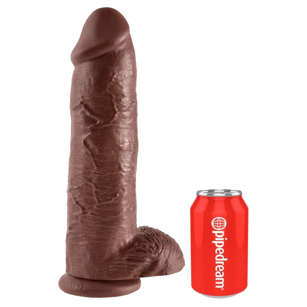 Pipedream King Cock model 30 cm brązowy - anatomiczna forma z przyssawką — zdjęcie 2