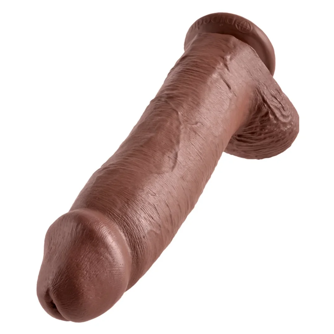 Pipedream King Cock model 30 cm brązowy - anatomiczna forma z przyssawką — zdjęcie 4