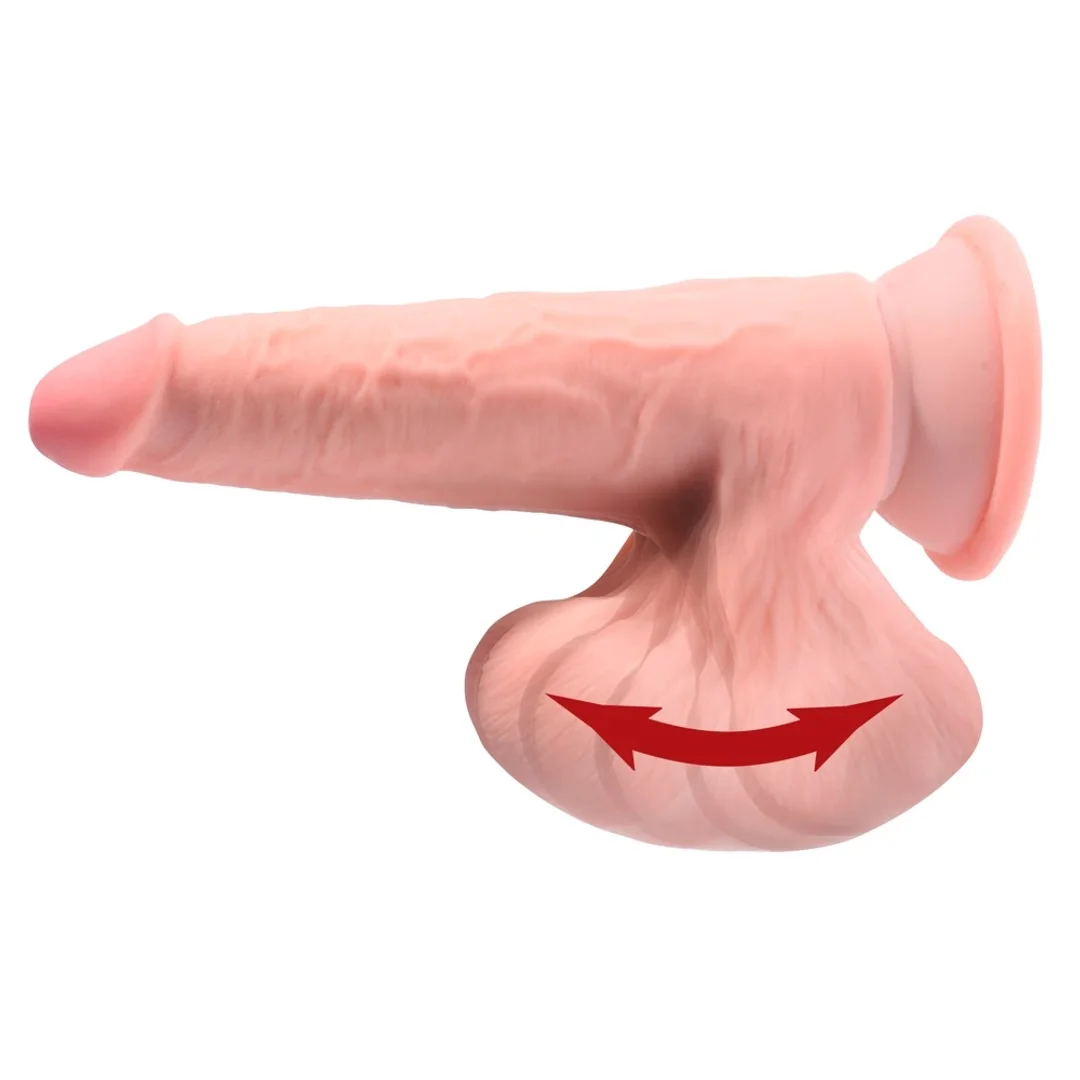 Pipedream King Cock Plus 18 cm jasny - model z kulkami i przyssawką — zdjęcie 4