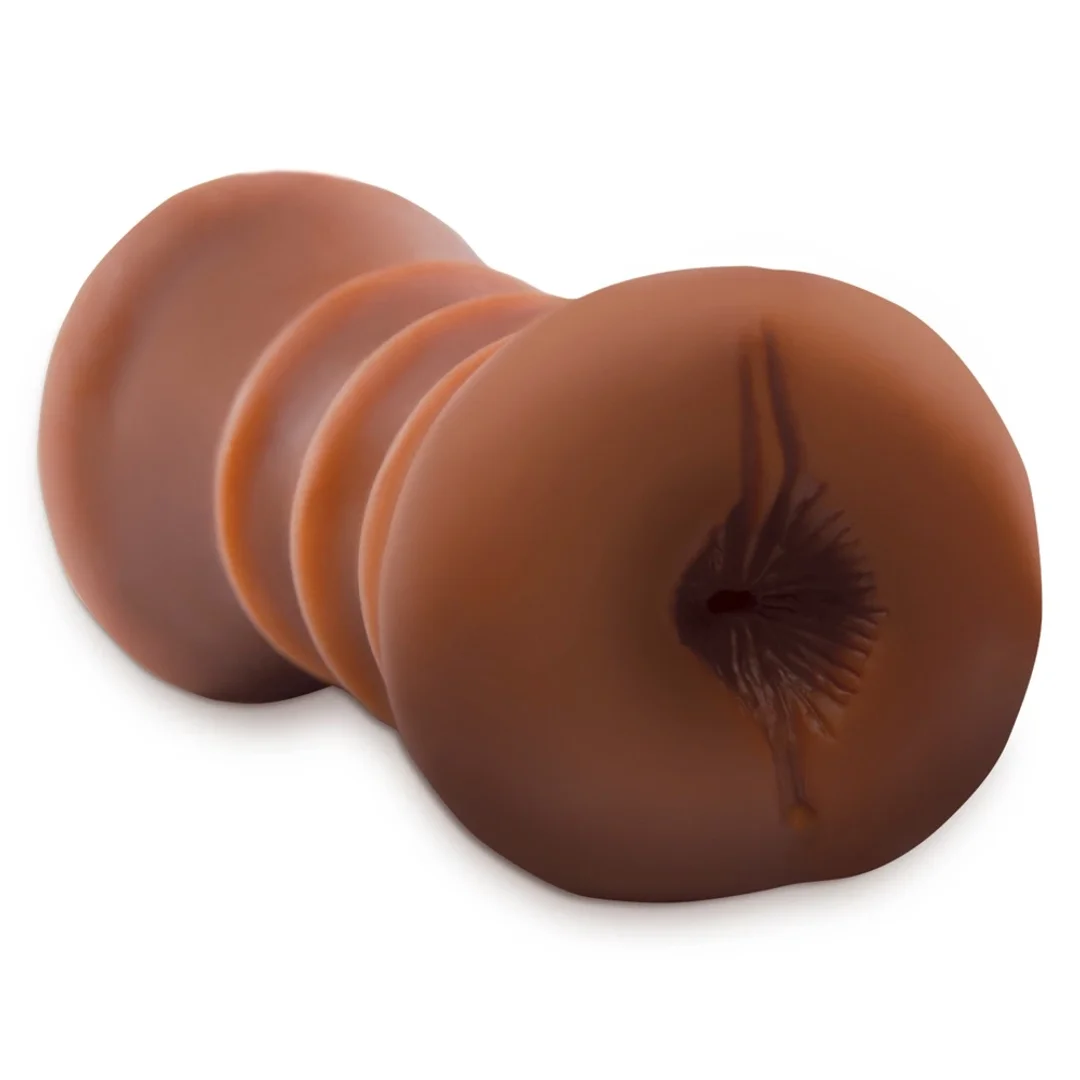Pipedream PET model podwojny brązowy - ręczna maszyna intymna TPE 14,8 cm — zdjęcie 3