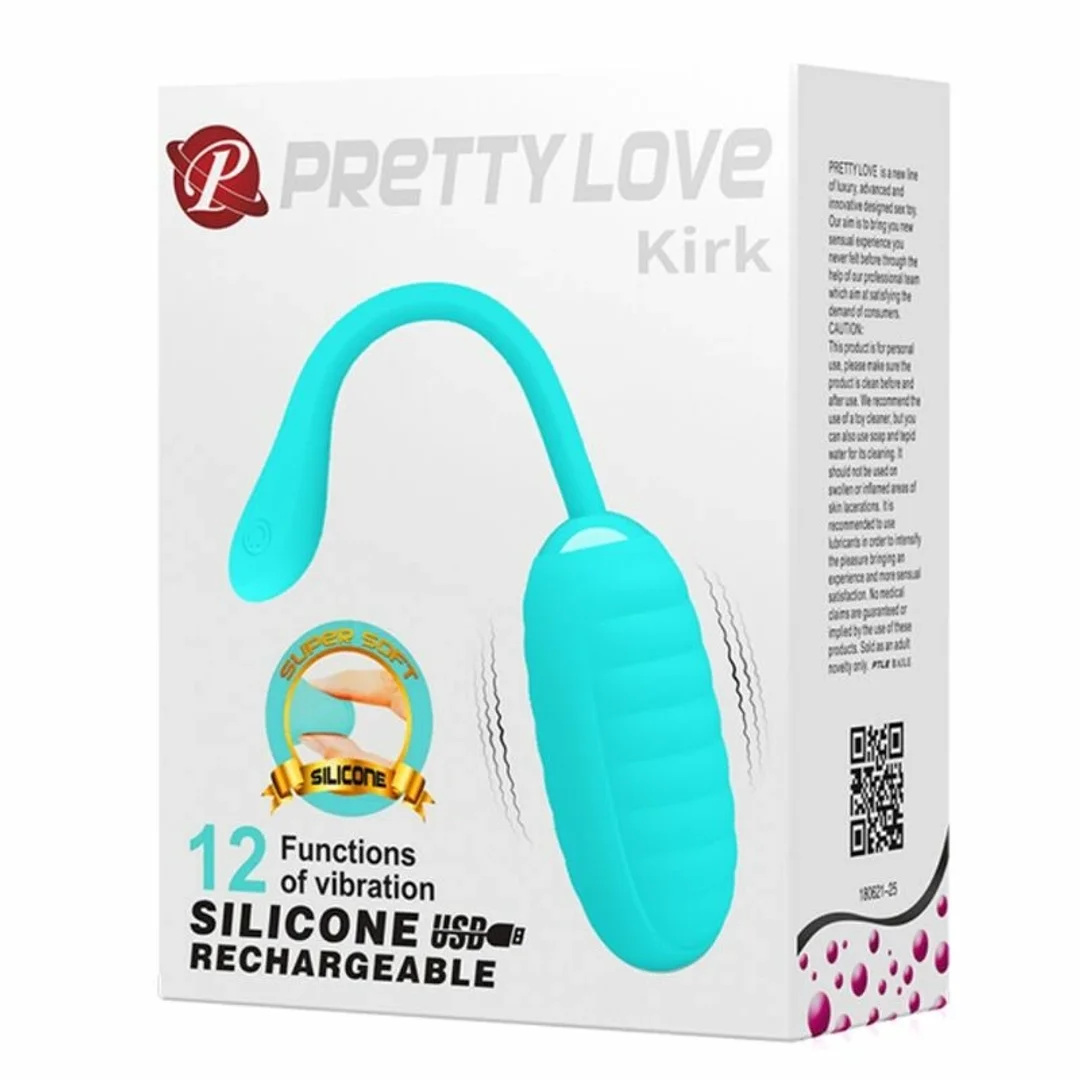 Pretty Love Kirk - Jajko wibrujące akumulatorowe, silikon, jasnozielone — zdjęcie 9