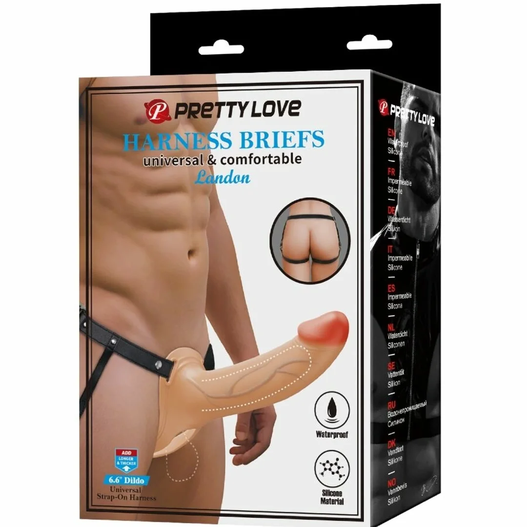 Pretty Love Landon Light-Skin - Wibrujący system intymny z paskami, 18 cm — zdjęcie 9