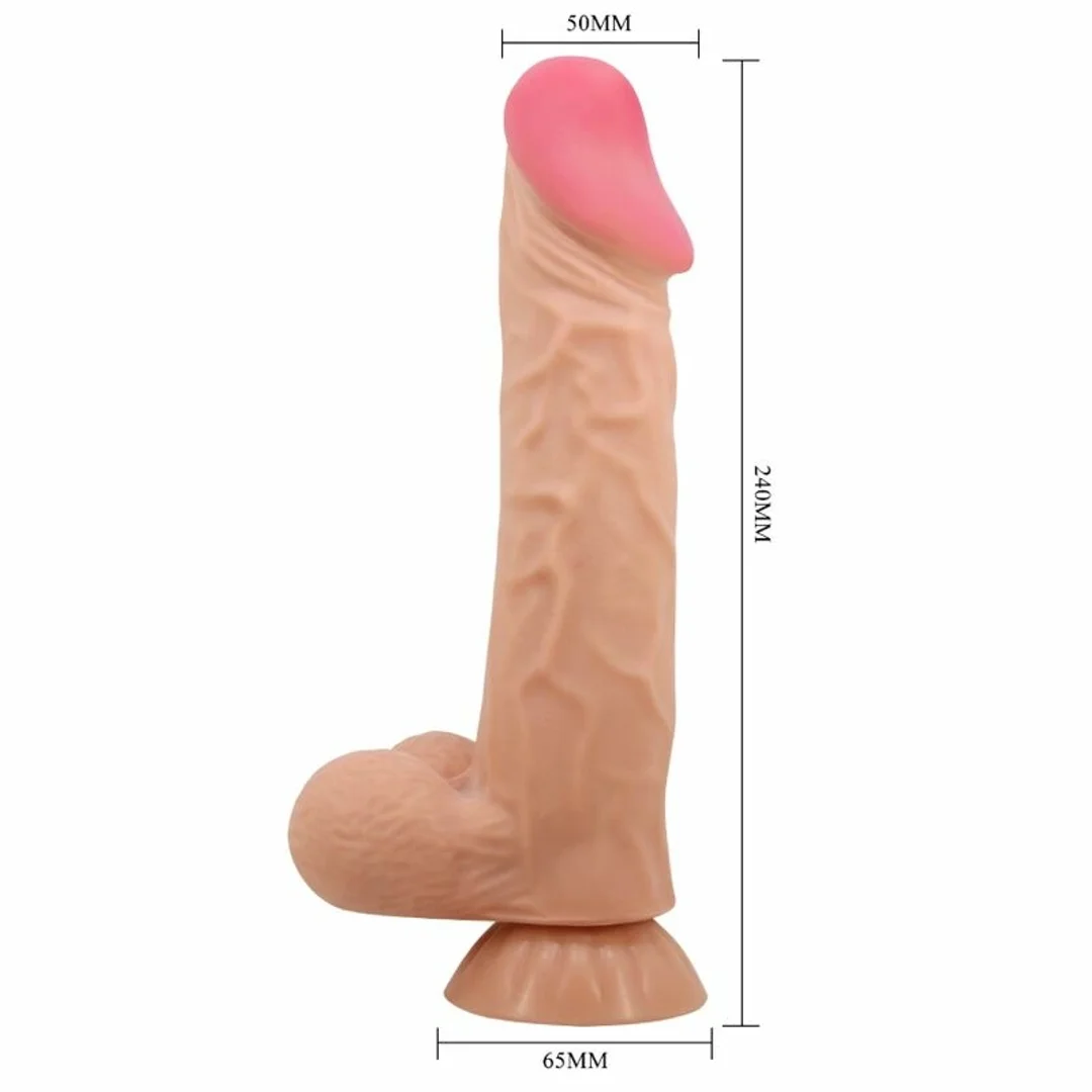 Pretty Love Sliding Skin 24 cm - Model z Przyssawką i Pilotem, Kolor Cielisty — zdjęcie 4