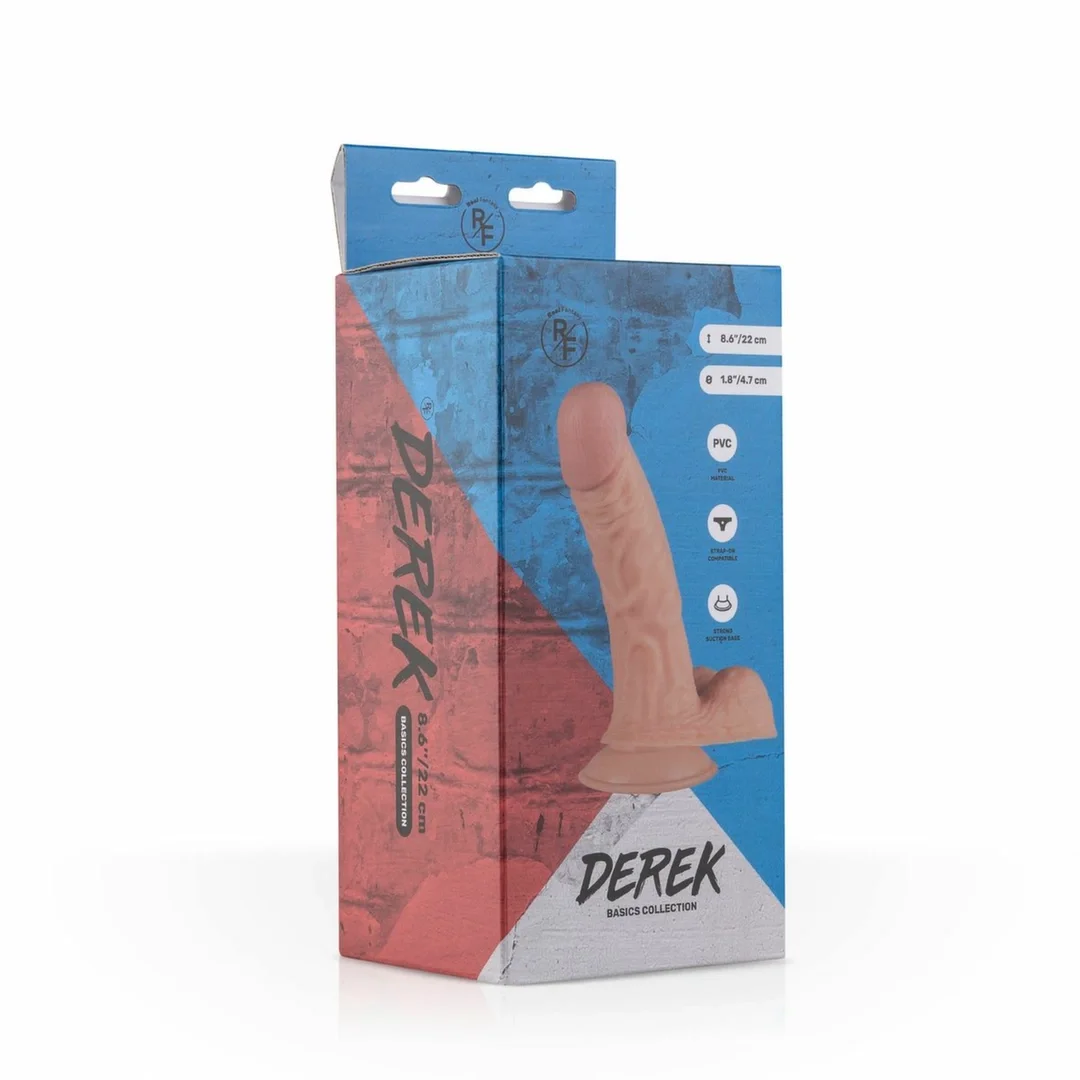 Real Fantasy Derek 22 cm - model anatomiczny z przyssawką, elastyczny — zdjęcie 6
