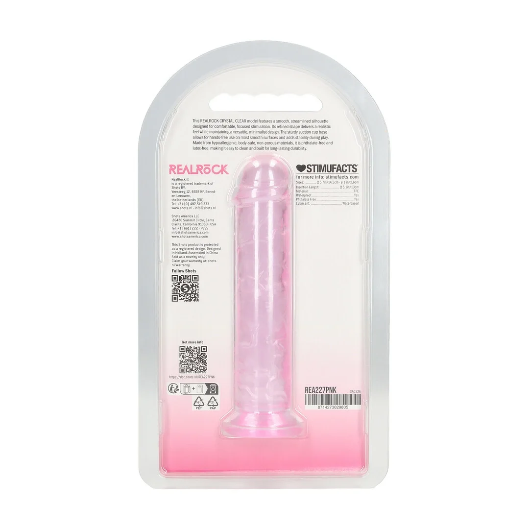REALROCK Crystal Clear model 5 12,7 cm rożowy - anatomiczny kształt — zdjęcie 3