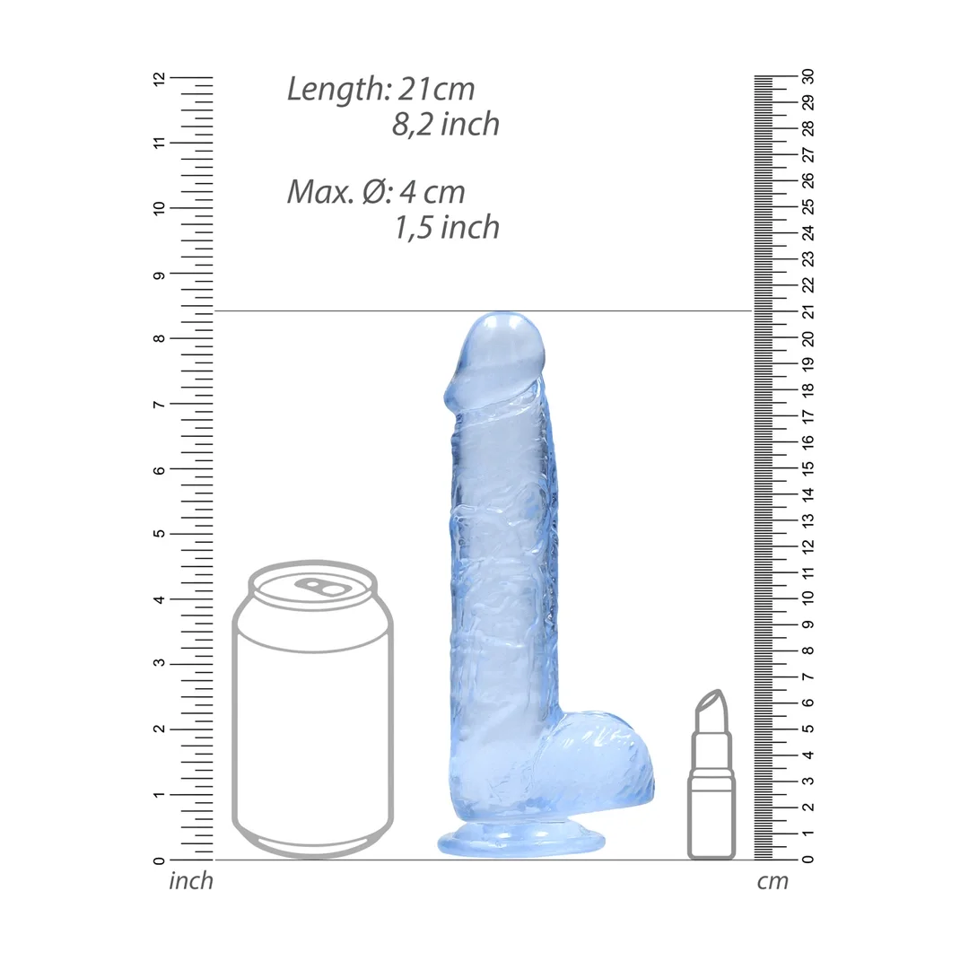 RealRock Crystal Clear model z przyssawką 21 cm przezroczysty — zdjęcie 6
