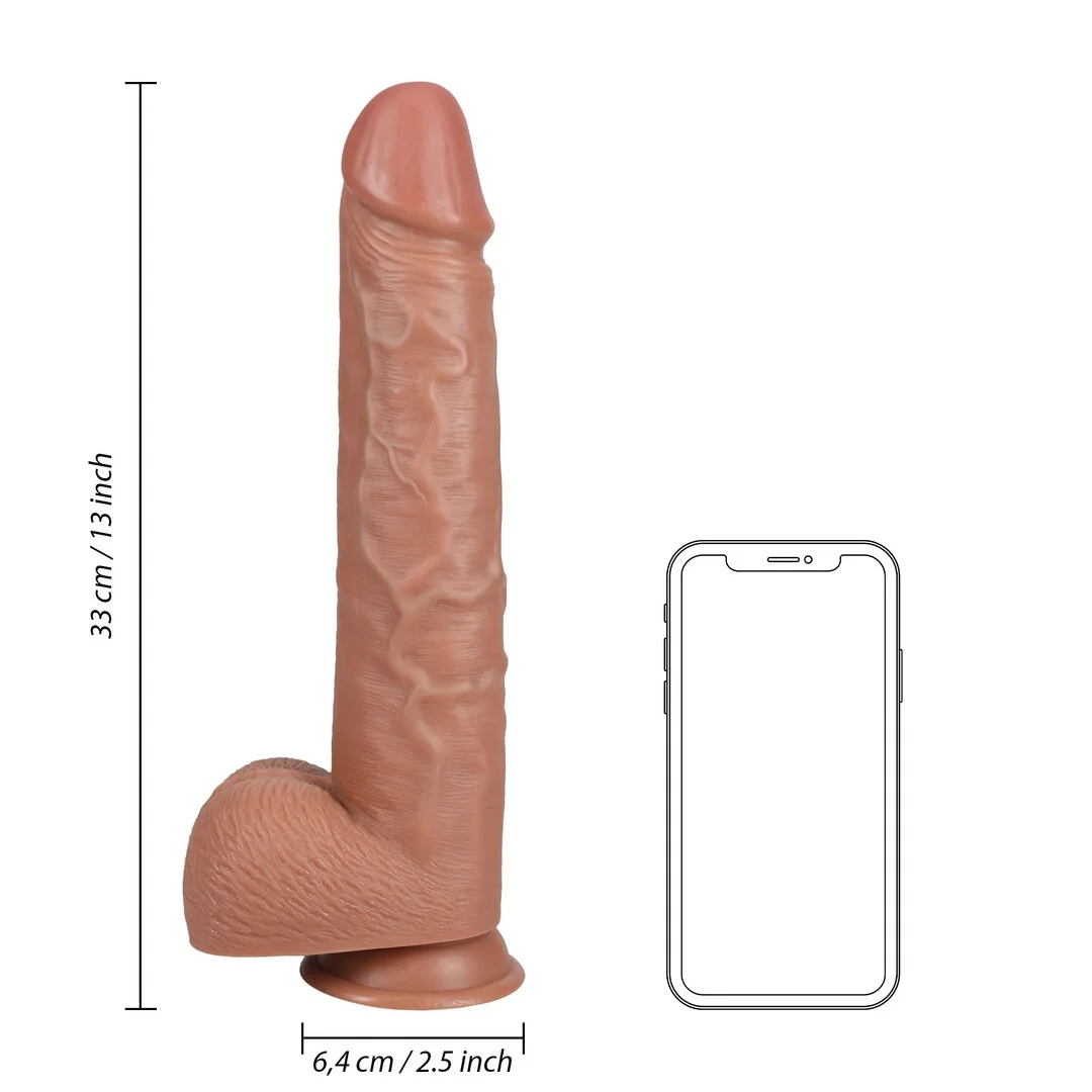 RealRock model 33 cm z przyssawką - anatomiczny kształt, jasny odcień — zdjęcie 12