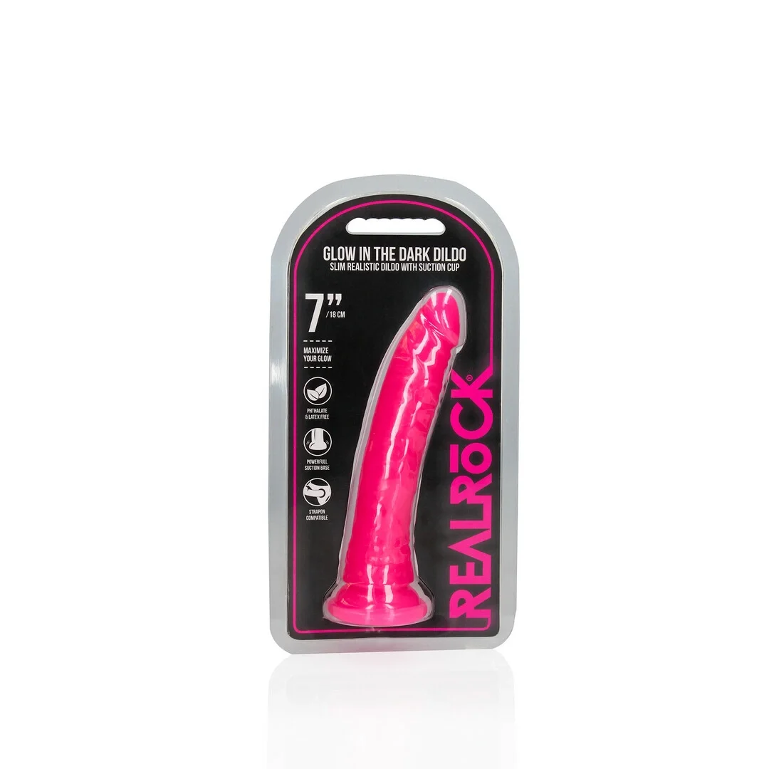 RealRock Model Glow In The Dark 18 cm z przyssawką, elastyczny — zdjęcie 3