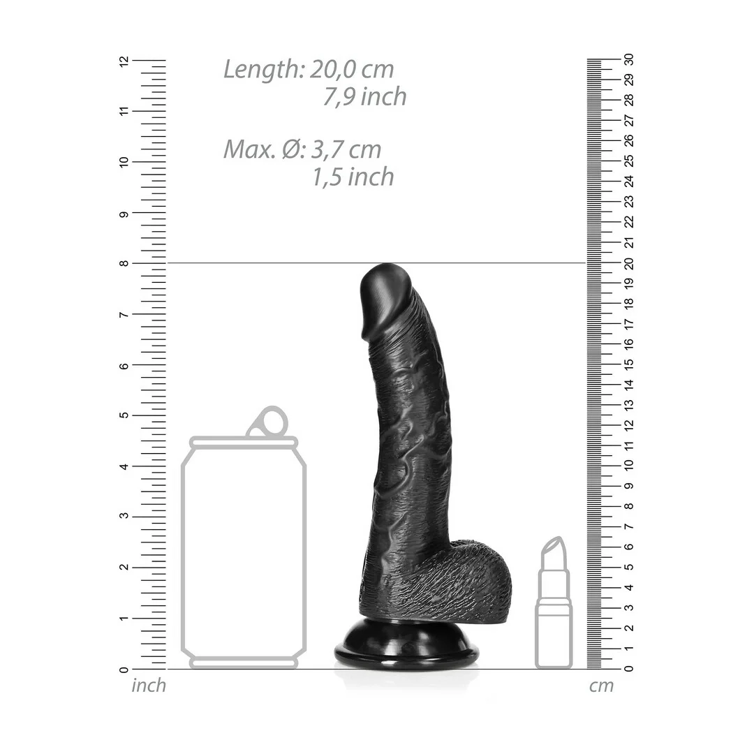 RealRock Zakrzywiony model intymny z przyssawką i detalami 18 cm — zdjęcie 10