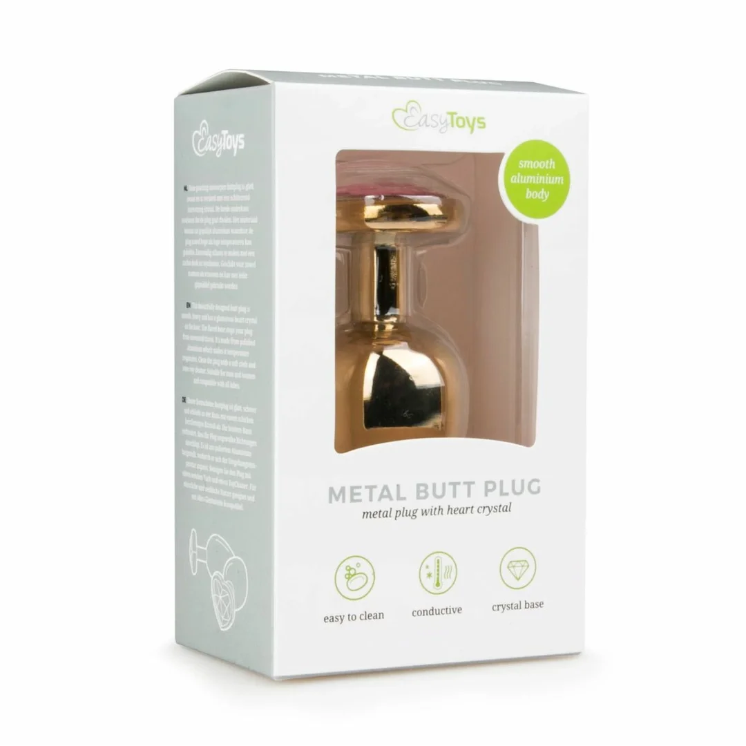 Rimba Aluminium Plug Anatomiczny z Kryształkiem Heart Srebrny M — zdjęcie 2