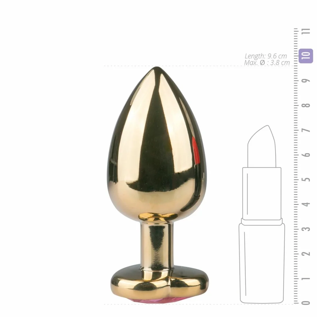 Rimba Aluminium Plug Anatomiczny z Kryształkiem Heart Srebrny M — zdjęcie 4