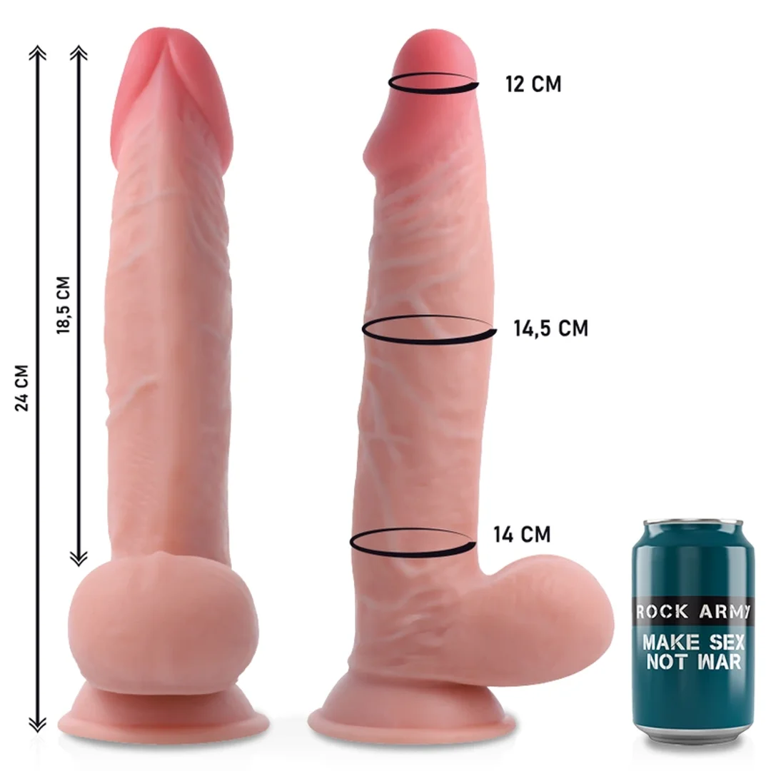 Rock Army Sherman Dual Density 24 cm z uprzężą, silikonowa baza, naturalny — zdjęcie 4