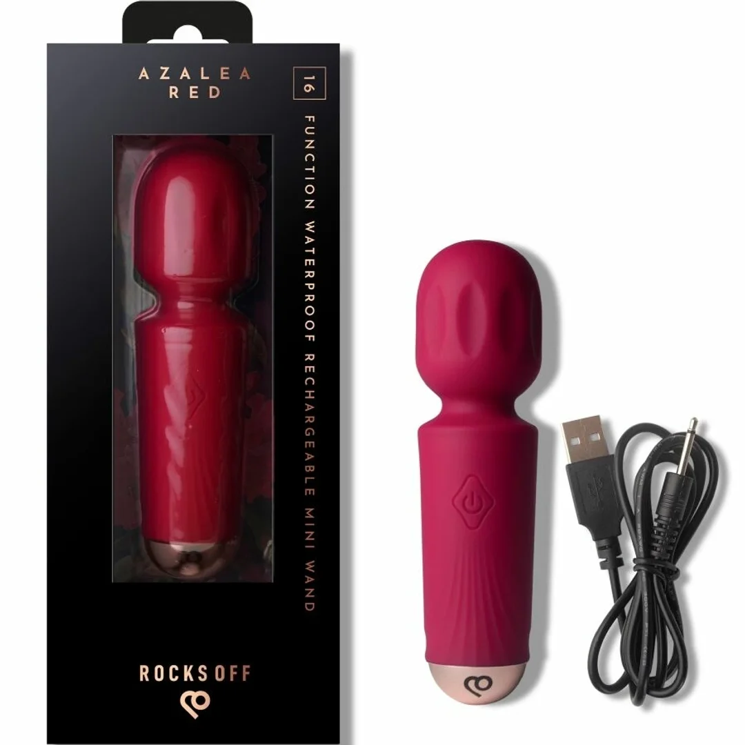 Rocks-Off Azalia Mini Rożdżka Wibracyjna 16 Trybow, Czerwona, USB, 11,5 cm — zdjęcie 2