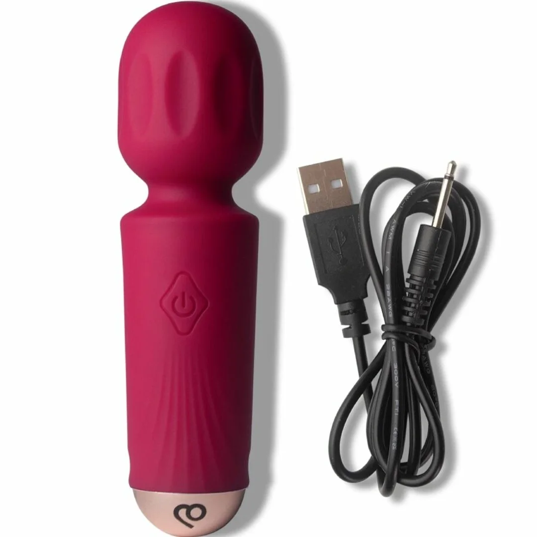 Rocks-Off Azalia Mini Rożdżka Wibracyjna 16 Trybow, Czerwona, USB, 11,5 cm — zdjęcie 4
