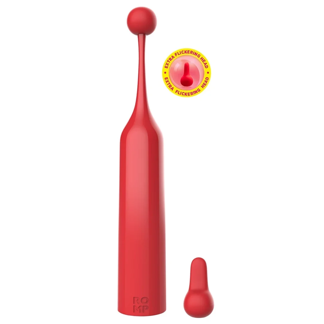 ROMP Pop Mini urządzenie wibrujące 2 wymienne końcowki silikonowe 14,5cm — zdjęcie 2