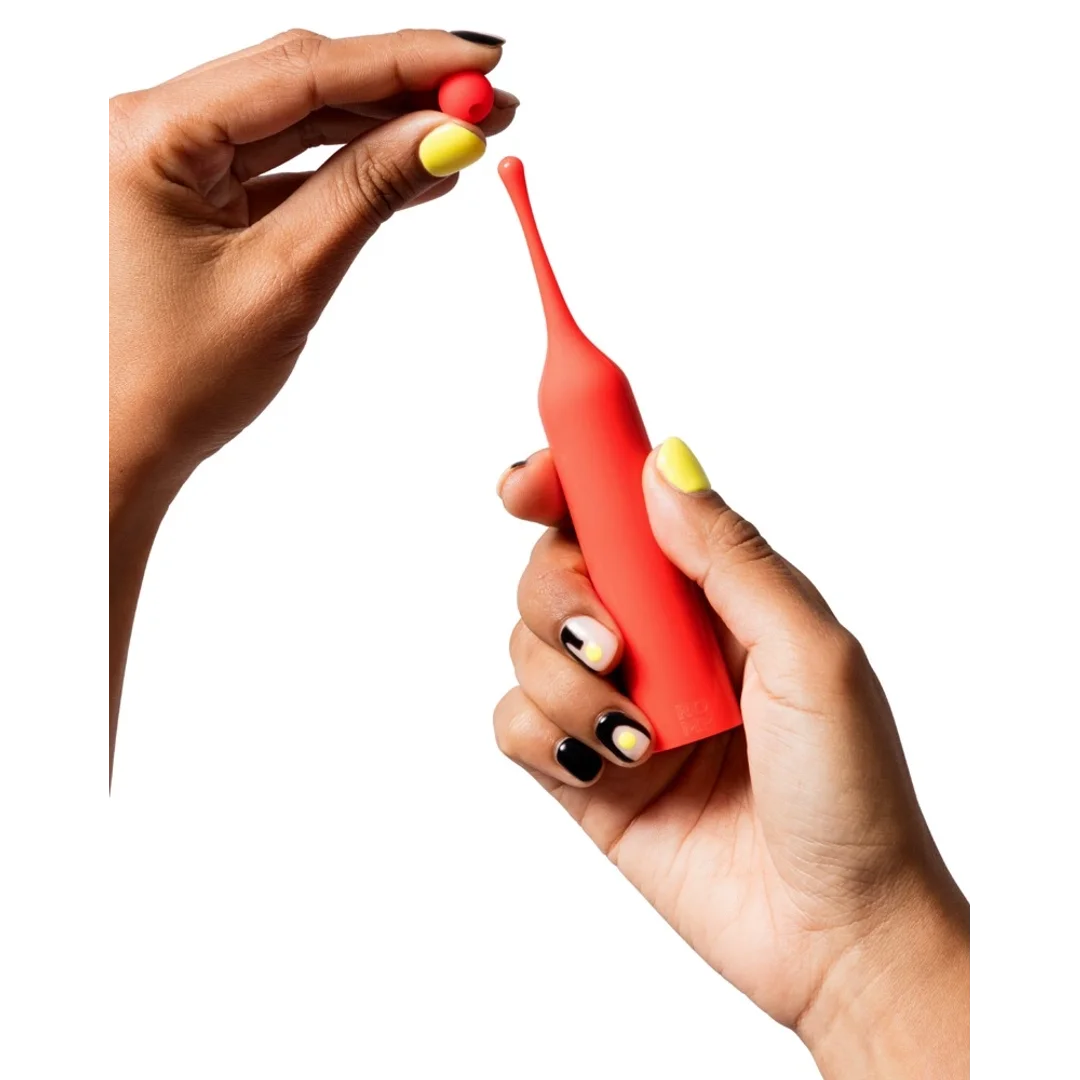 ROMP Pop Mini urządzenie wibrujące 2 wymienne końcowki silikonowe 14,5cm — zdjęcie 6