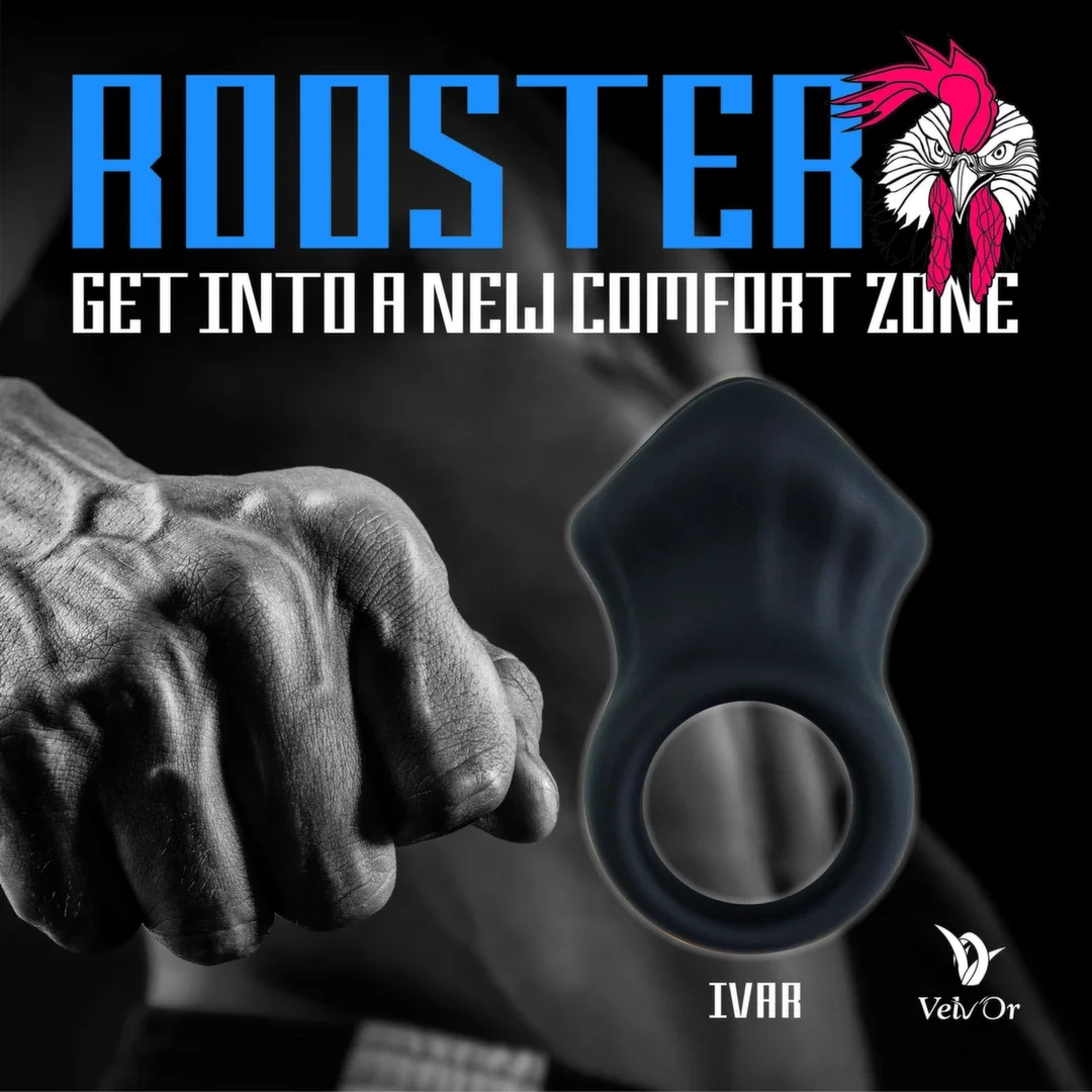 Rooster Ivar pierścień silikonowy elastyczny z węzłem 4,5 cm czarny — zdjęcie 5