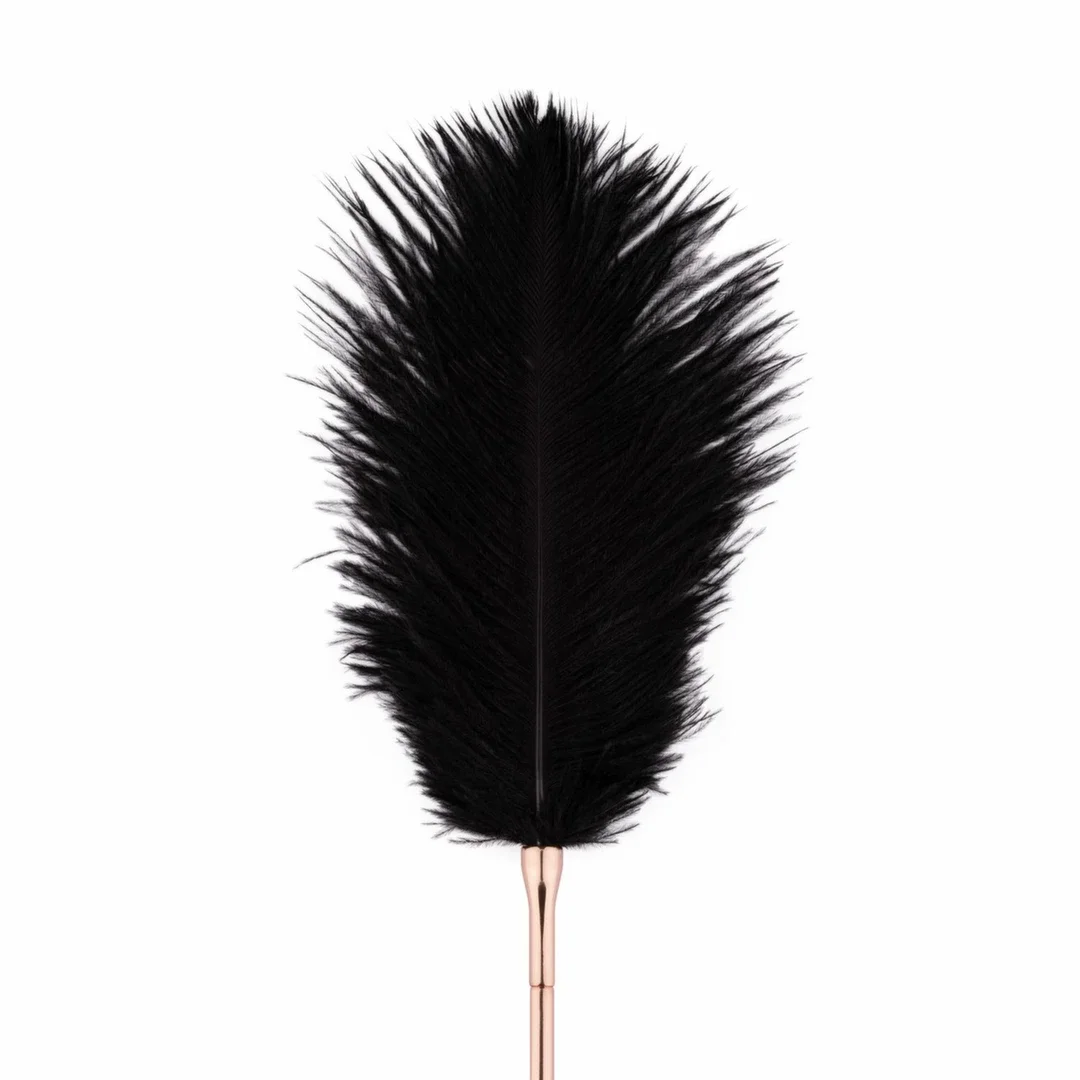 Rosy Gold Feather Tickler & Whip 2w1 - Roża Złota, elegancki design — zdjęcie 5