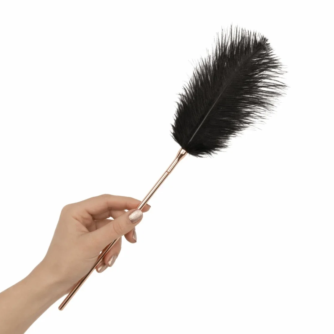 Rosy Gold Feather Tickler & Whip 2w1 - Roża Złota, elegancki design — zdjęcie 8