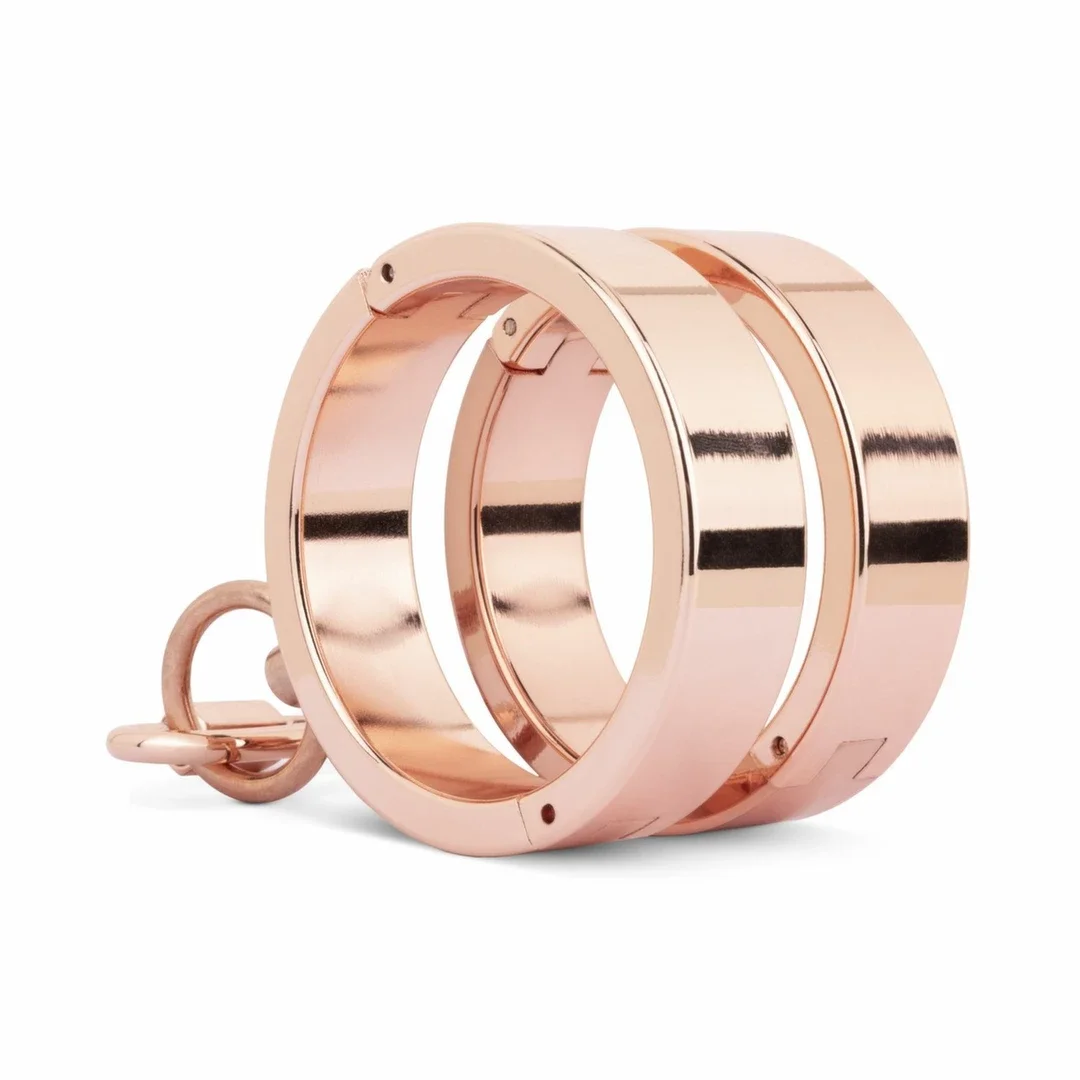 Rosy Gold Kajdanki Metalowe Rosegold z Systemem Bezpieczeństwa — zdjęcie 3