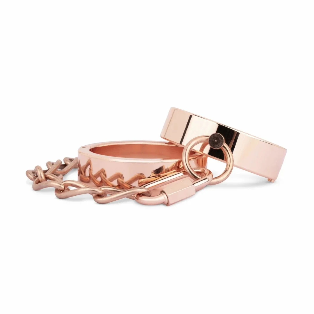 Rosy Gold Kajdanki Metalowe Rosegold z Systemem Bezpieczeństwa — zdjęcie 4
