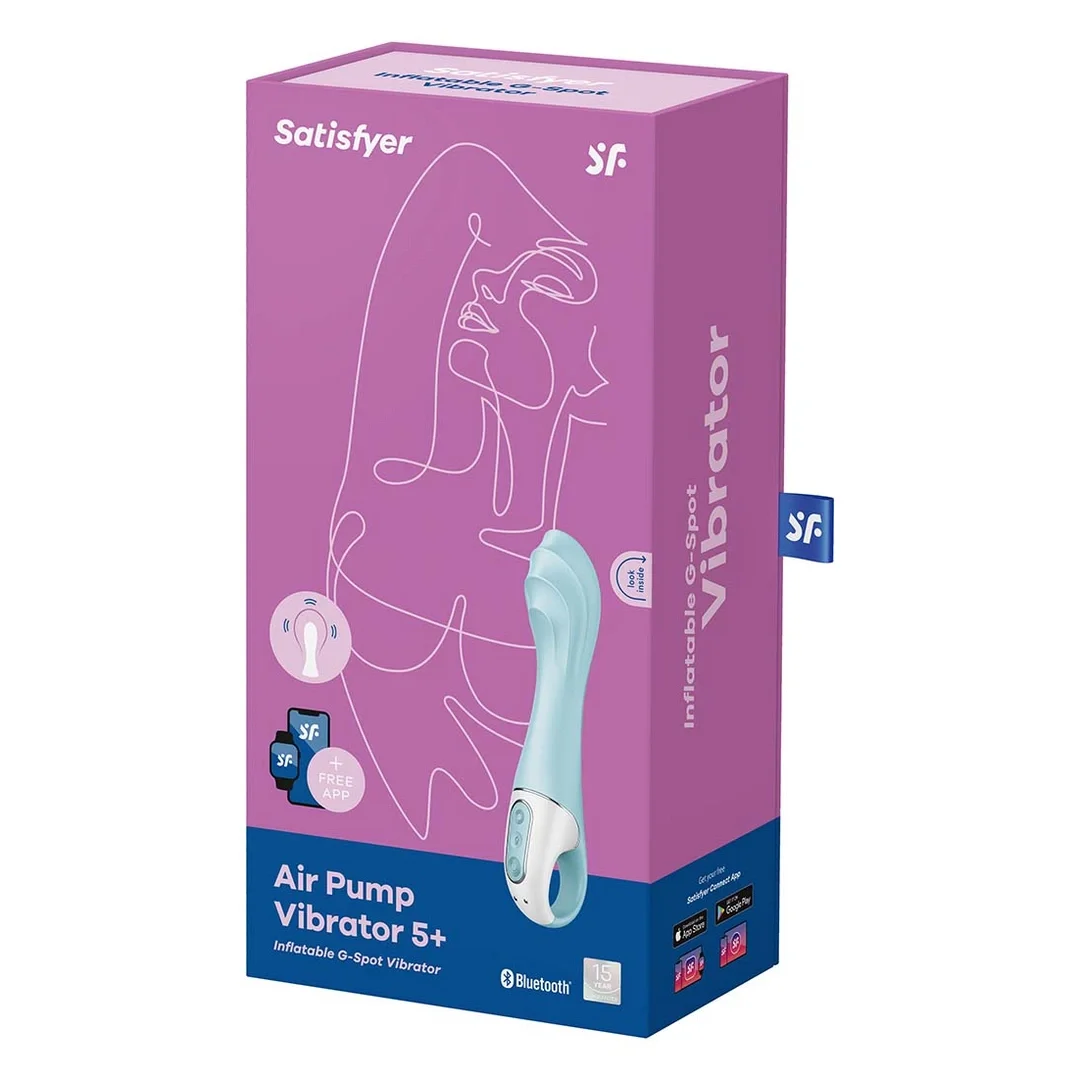 Satisfyer Air Pump Vibrator 5 Connect App silikonowy, powiększany, fioletowy — zdjęcie 2
