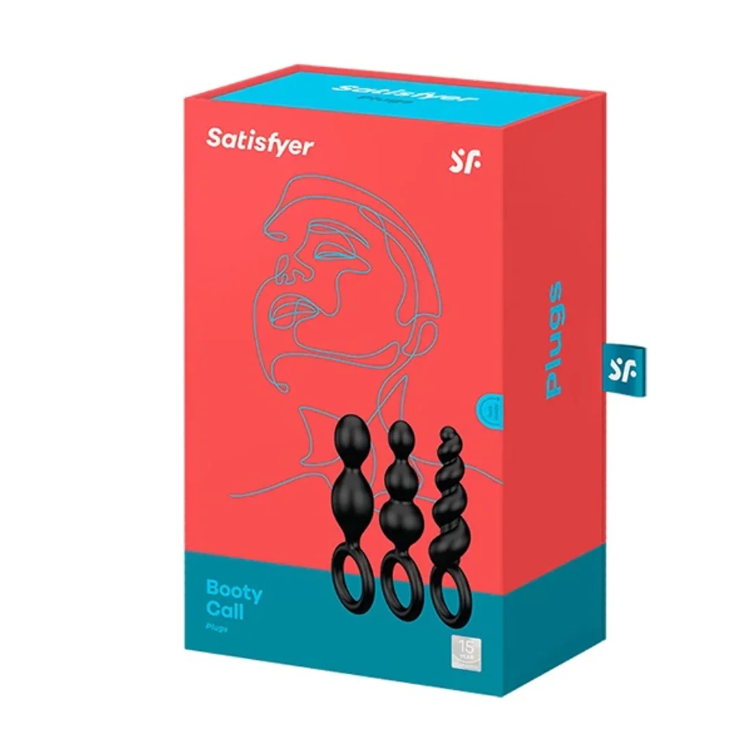 Satisfyer Booty Call Plugs Black - Zestaw trzech silikonowych plugow analnych — zdjęcie 2