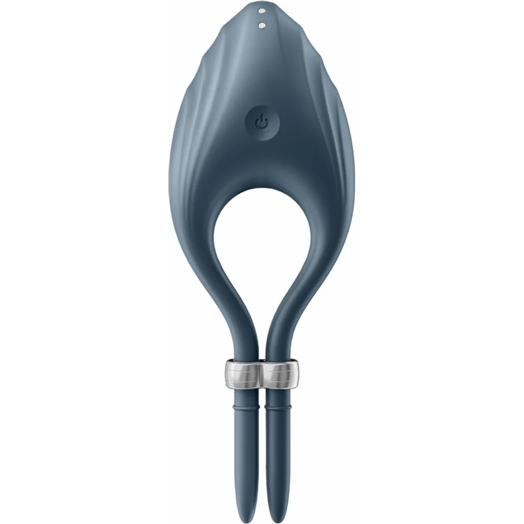 Satisfyer Duelist - Regulowany pierścień silikonowy z wibracją, czarny — zdjęcie 4
