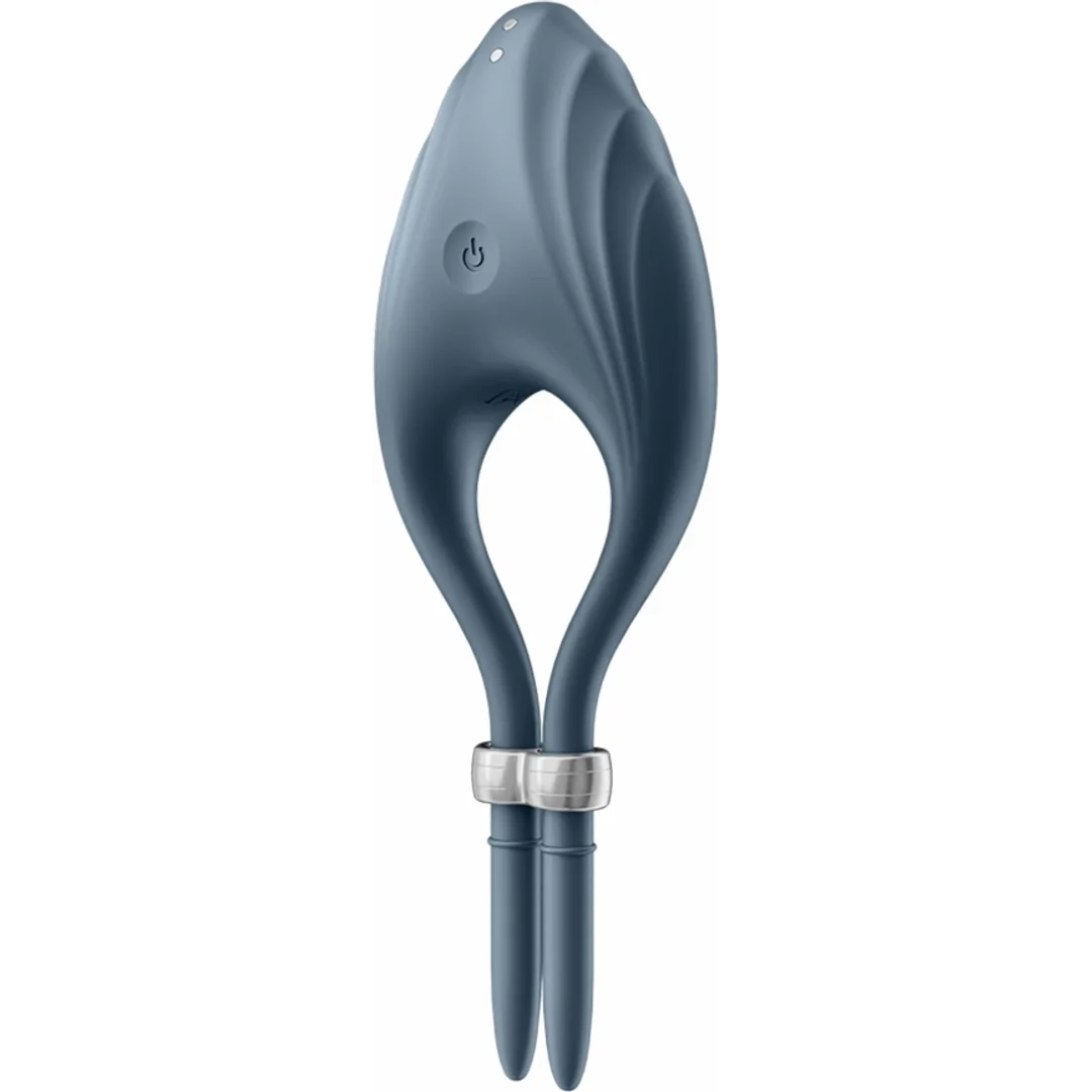 Satisfyer Duelist - Regulowany pierścień silikonowy z wibracją, czarny — zdjęcie 5