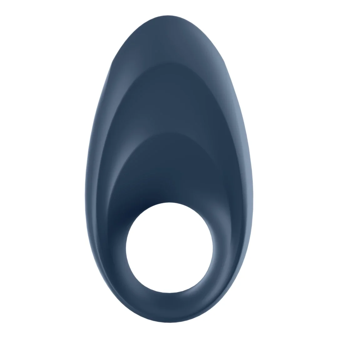 Satisfyer Mighty One Ring - silikonowy elastyczny pierścień z wibracją, niebieski — zdjęcie 3