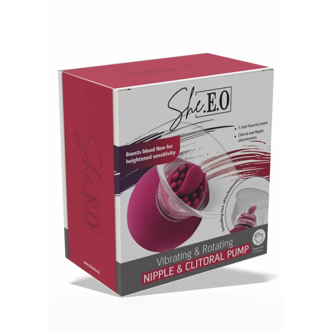 She.E.O Rotating & Vibrating Intymny System z Pompką i 2 Nasadkami USB-C — zdjęcie 3