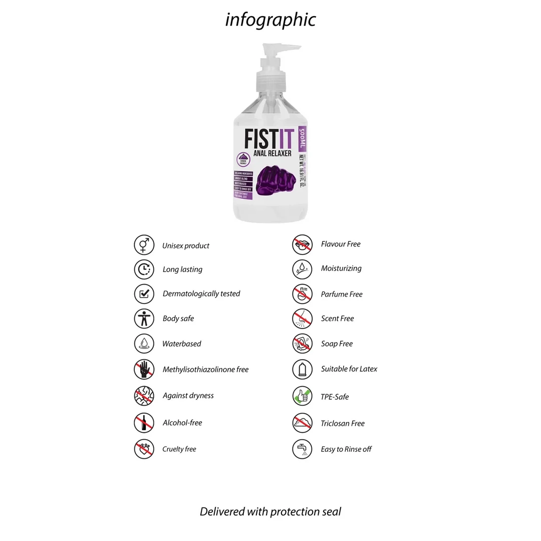 Shots Fist It Lubrykant wodny relaksujący 500 ml, bezbarwny — zdjęcie 3