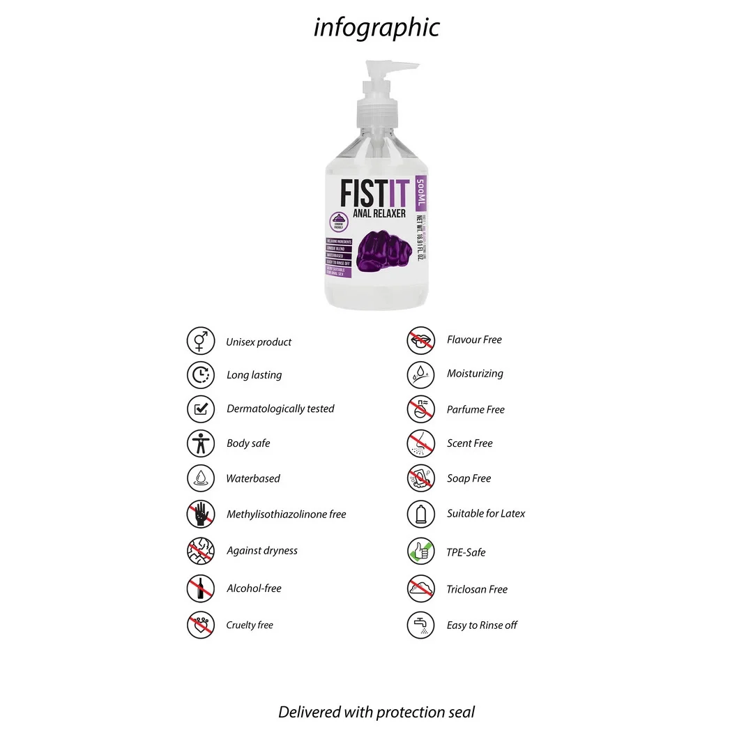 Shots Fist It Lubrykant wodny relaksujący 500 ml, bezbarwny — zdjęcie 7