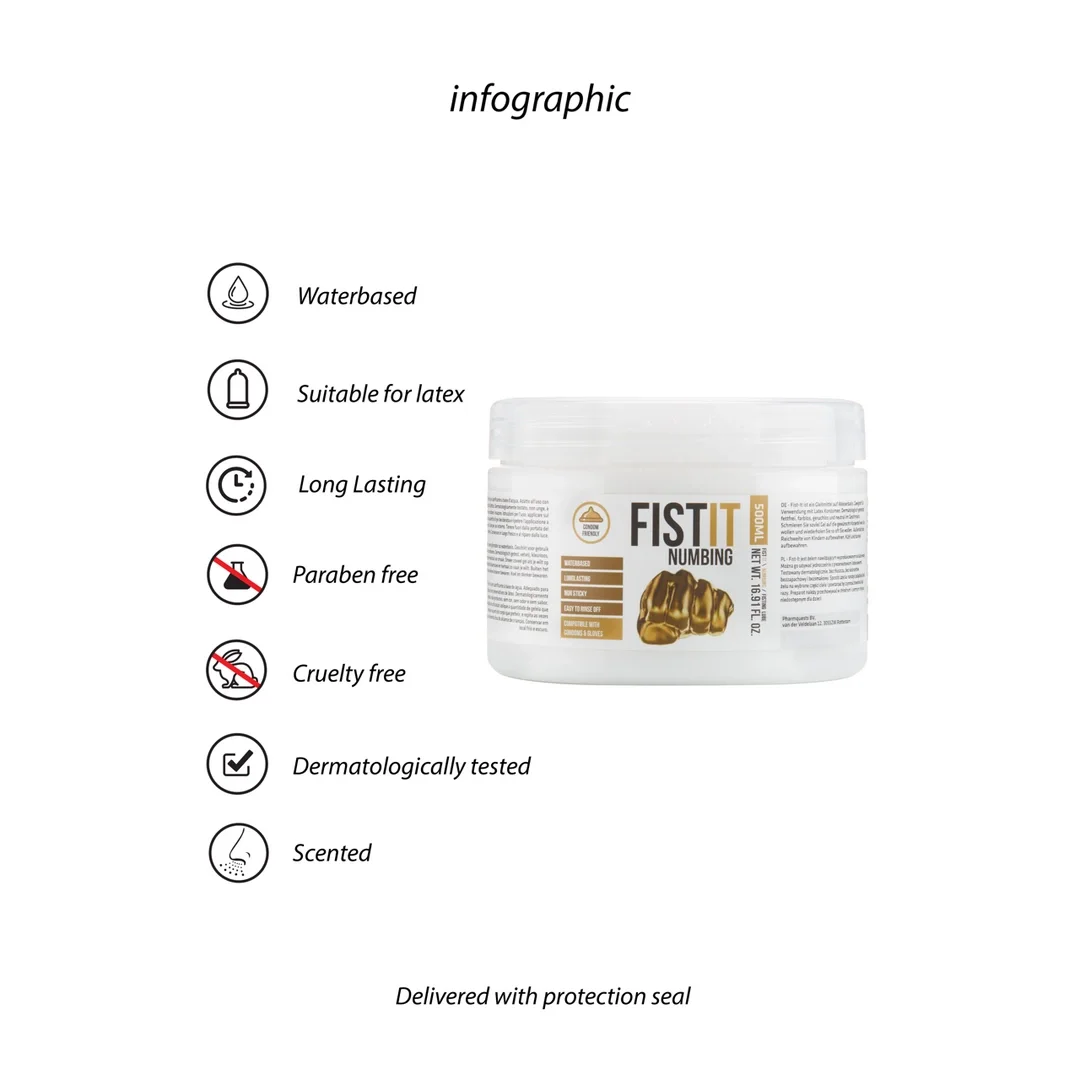 Shots Fist It Professional żel intymny znieczulający 500ml na bazie wody — zdjęcie 7