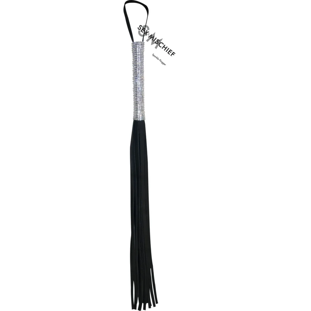 Sportsheets S&M Sparkle Flogger pejcz z błyszczącą rączką 79 cm — zdjęcie 2