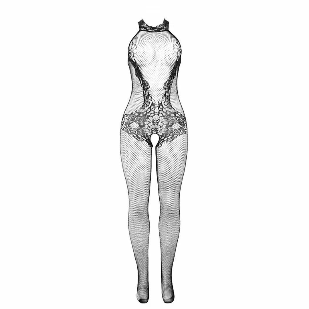 Subblime 951801 Bodystocking z siatki rybackiej i koronki czarny uniwersalny — zdjęcie 5