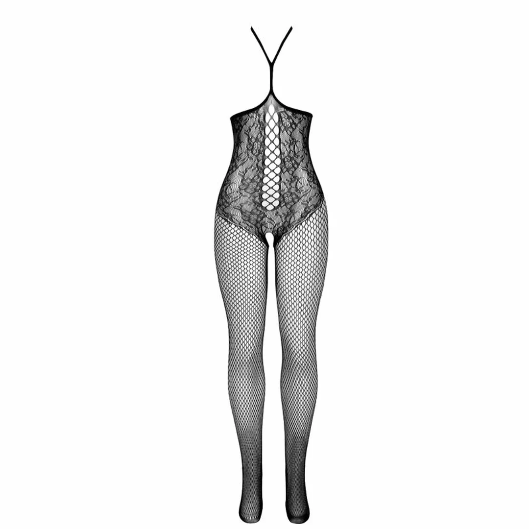 Subblime 951849 - czarny bodystocking z odsłoniętym biustem, halter, uniwersalny — zdjęcie 4