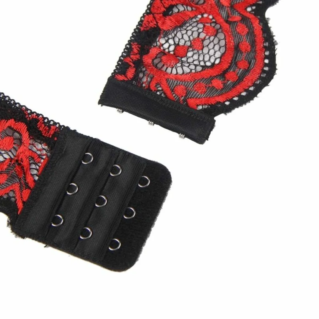 Subblime Lingerie Set L/XL - Koronkowy Top i Majtki, Czerń & Czerwień — zdjęcie 3