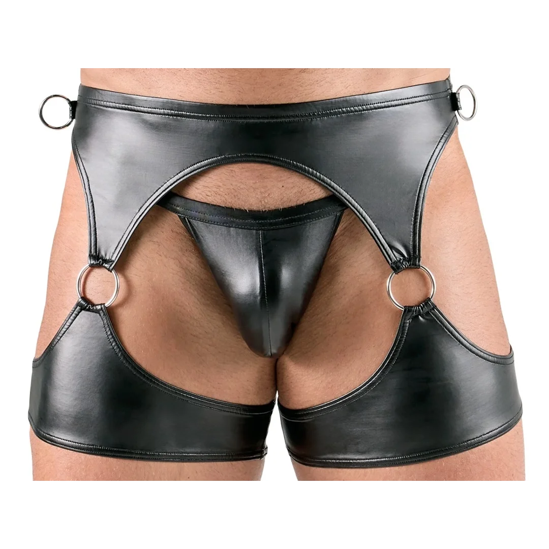 Svenjoyment Bondage zestaw męski 3-częściowy matowy czarny L