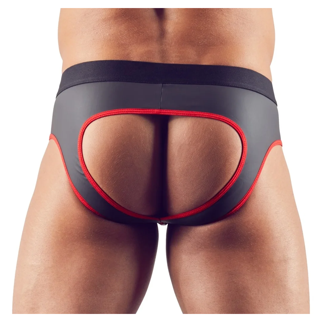 Svenjoyment Jockstrap czarno-czerwony M z zamkiem i otwartym tyłem — zdjęcie 2