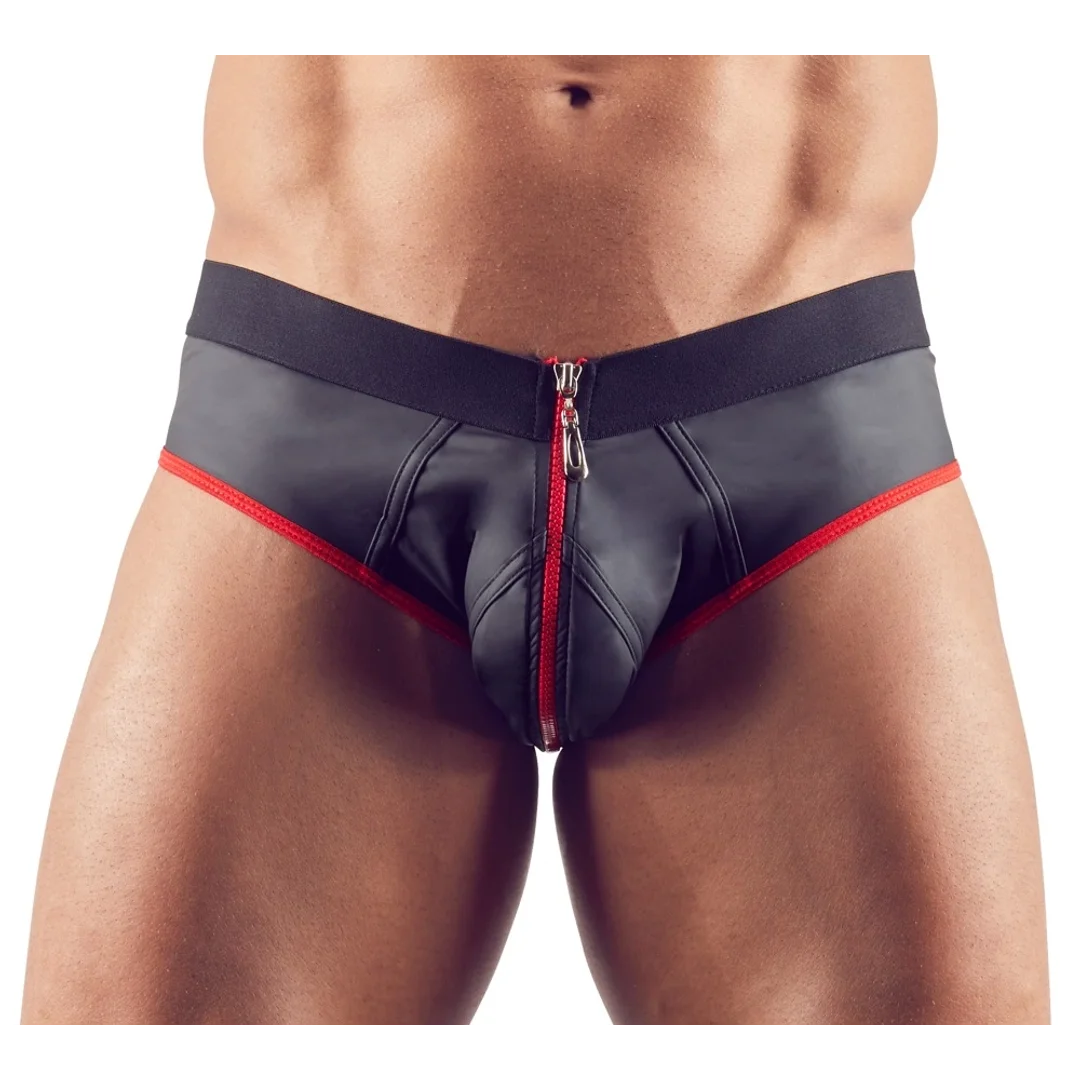 Svenjoyment Jockstrap czarno-czerwony M z zamkiem i otwartym tyłem — zdjęcie 4