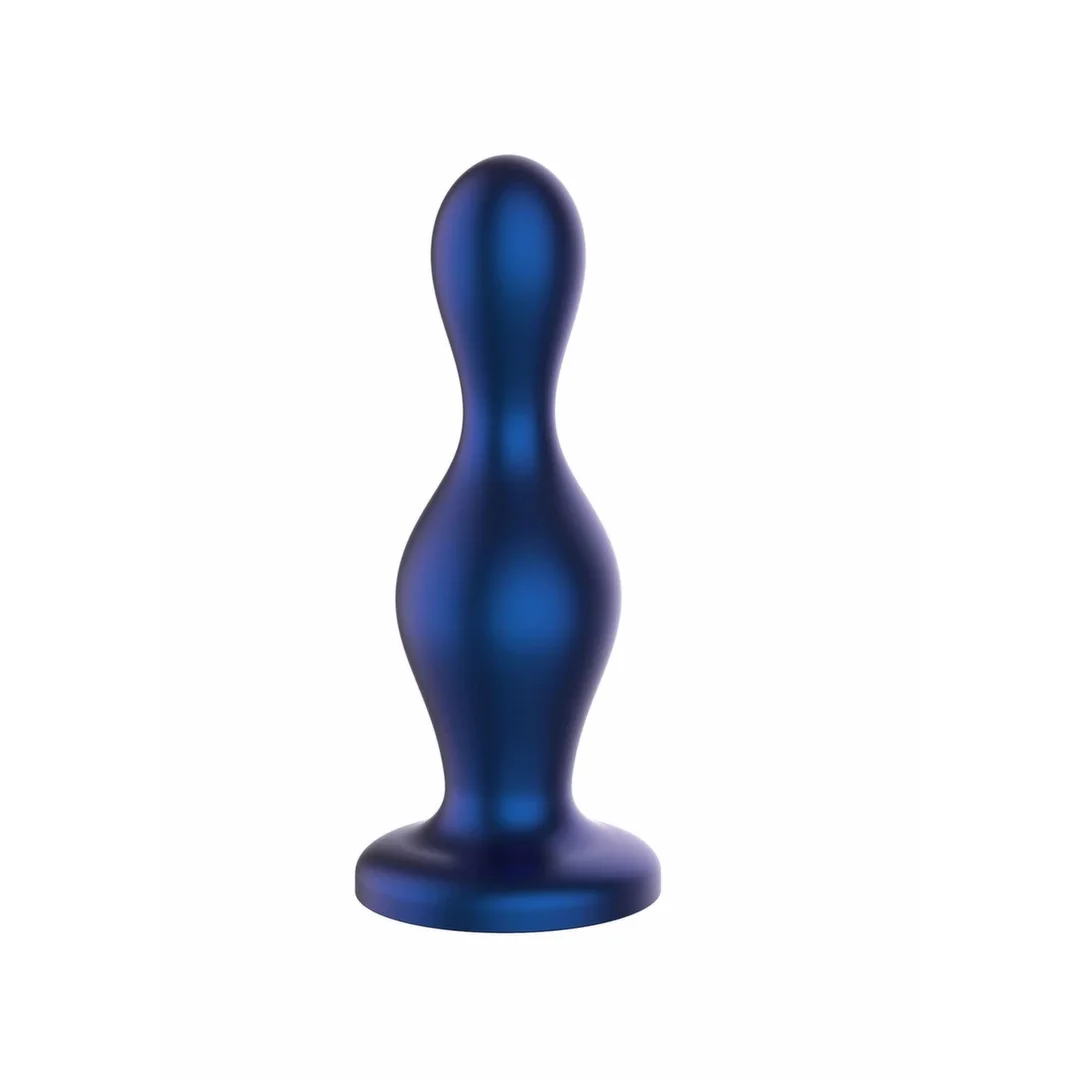 TOYJOY The Hitter Metal Blue - silikonowy korek analny z szeroką bazą — zdjęcie 2