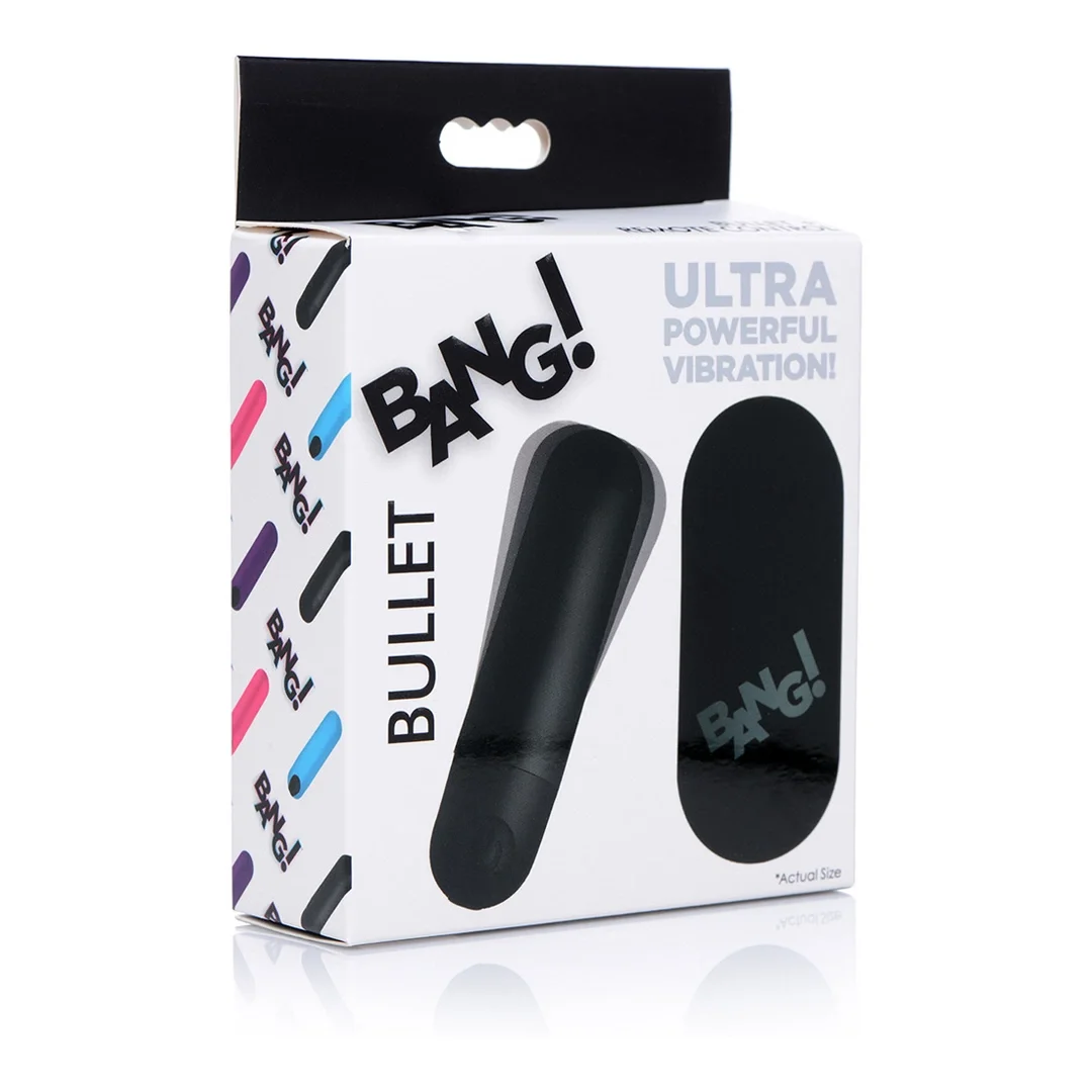 XR Brands Bang Bullet - miniaturowy wibrator z pilotem, silikon, fioletowy — zdjęcie 2