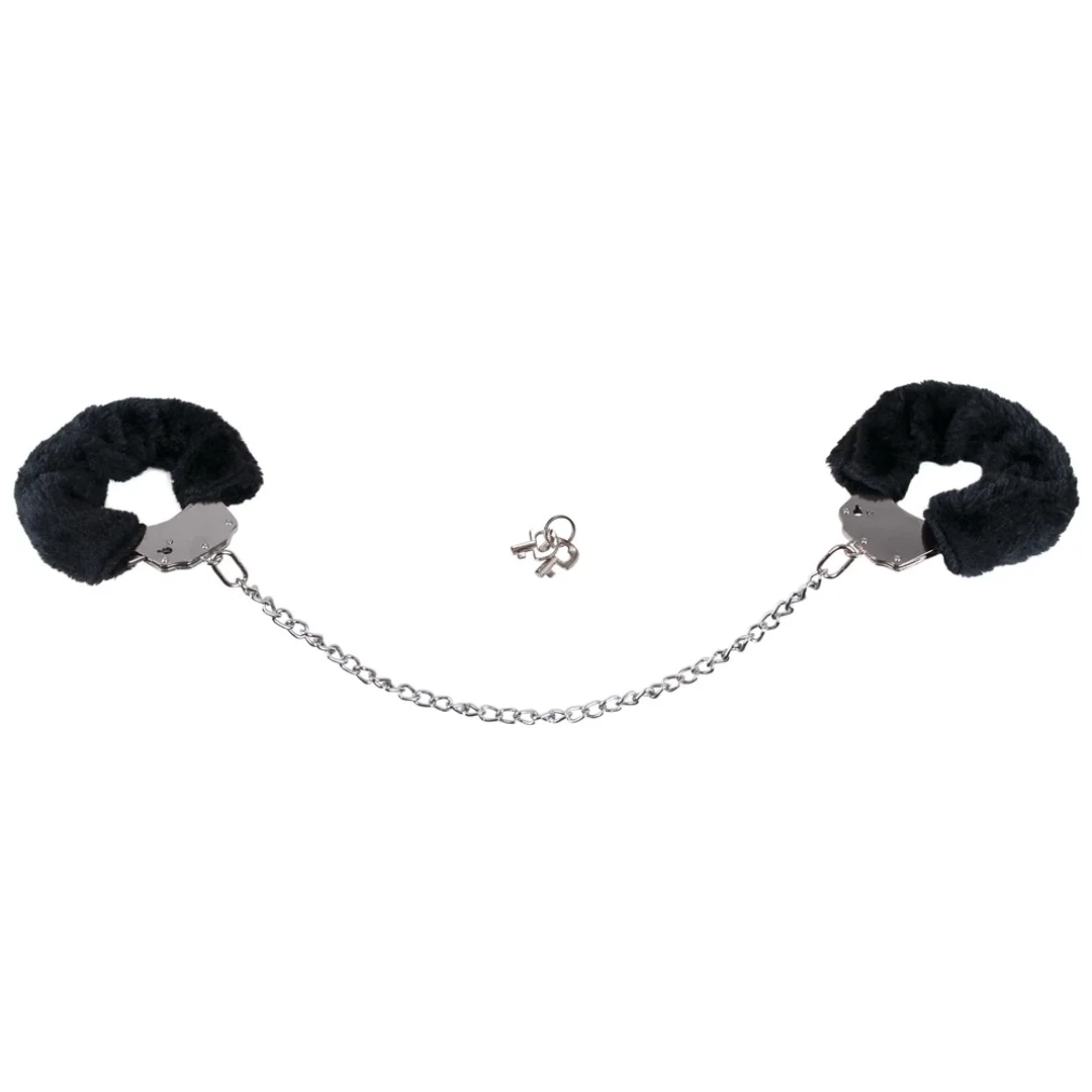 You2Toys Kajdanki Metalowe z Pluszowymi Osłonami 44cm Czarny